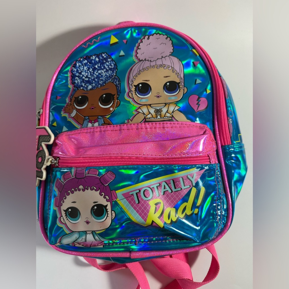 LOL Surprise Kids Mini Backpack Pink Teal Glitter School Bag